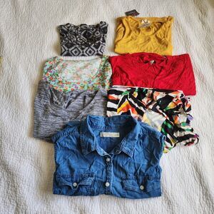 Women's Shirt and Jumpsuit Size L Lot of 7